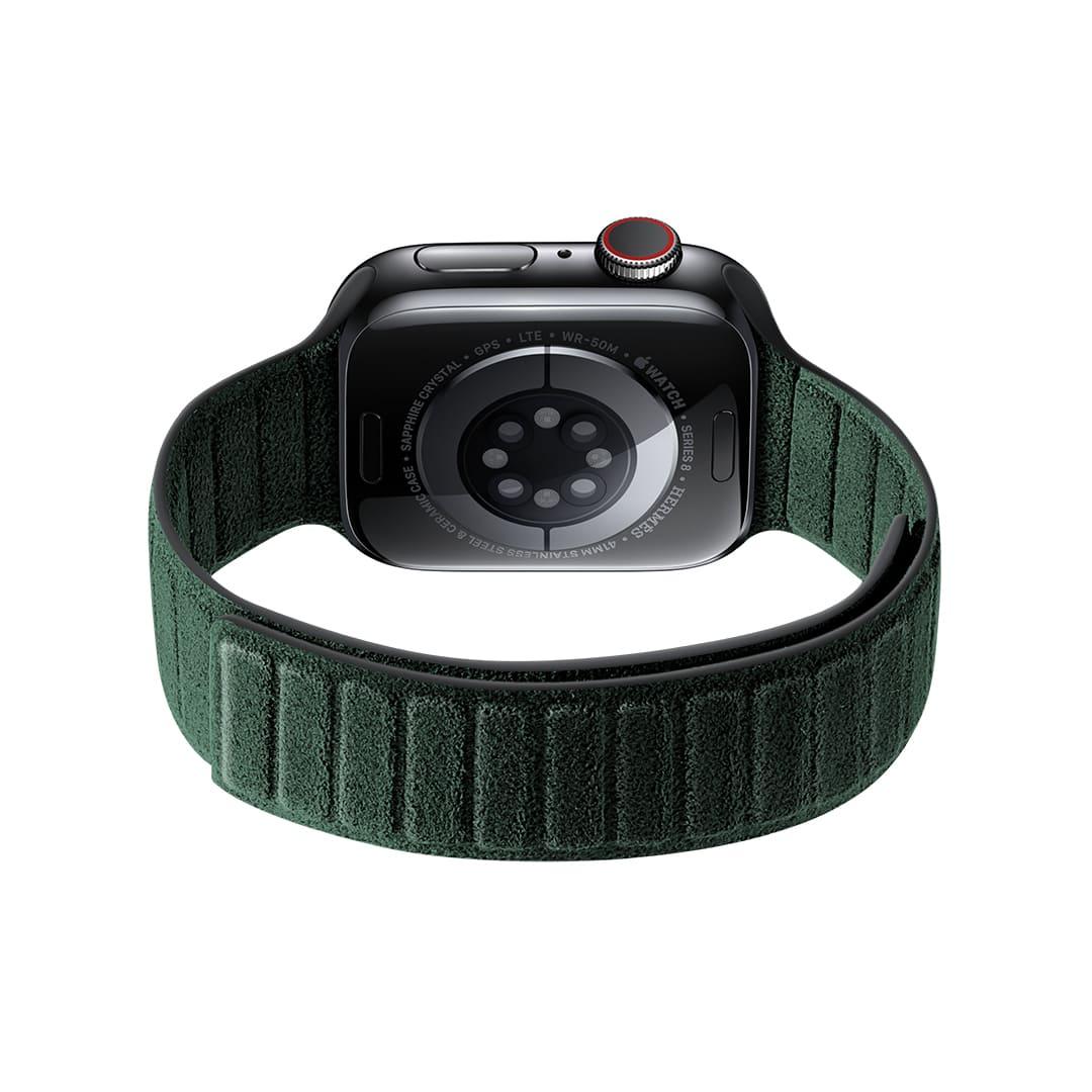 Alcantara-Apple-Watch-Armband – Alpingrün – 42/44/45 mm und Ultra (49mm)
