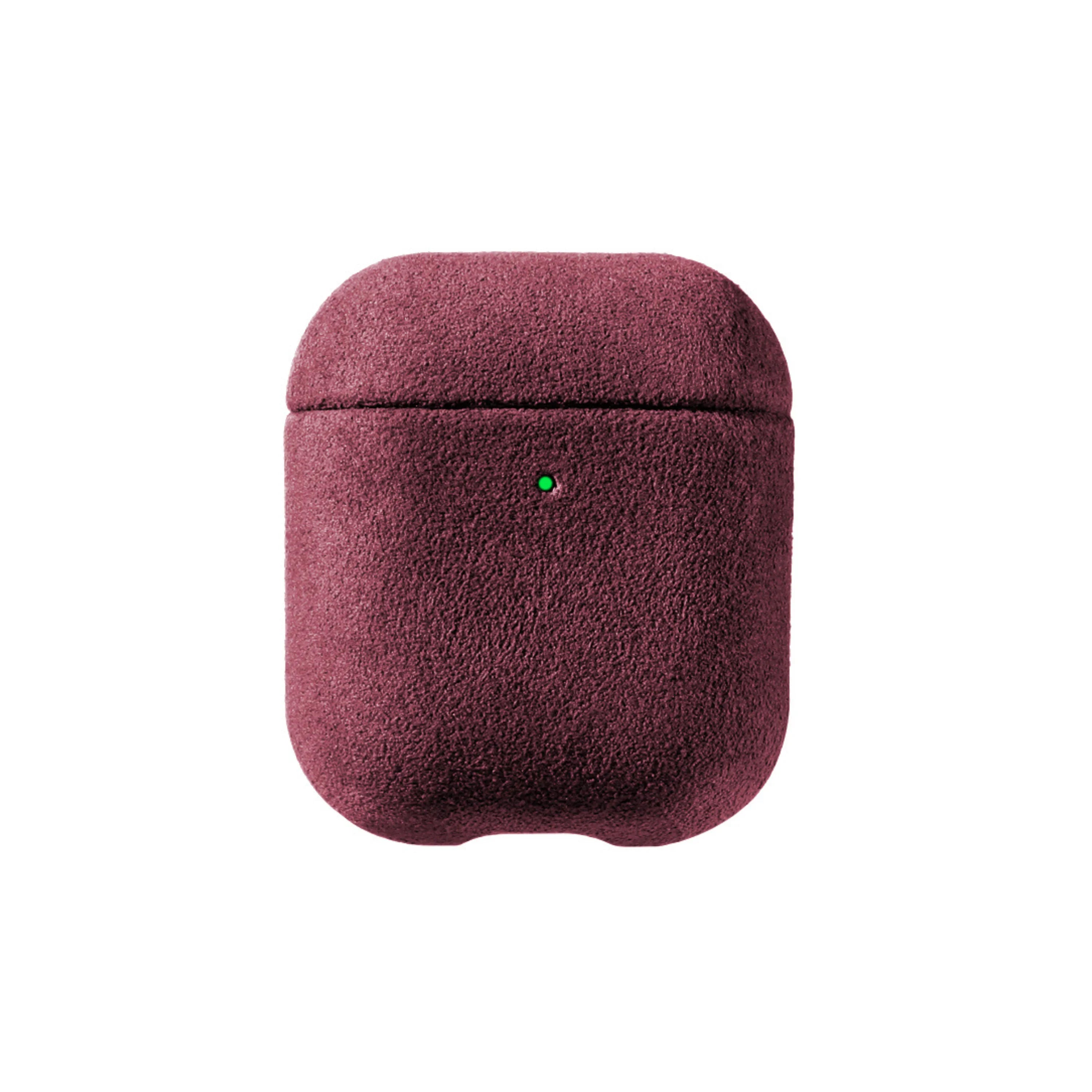 AirPods 1/2 Gen Alcantara Case - Wine Red