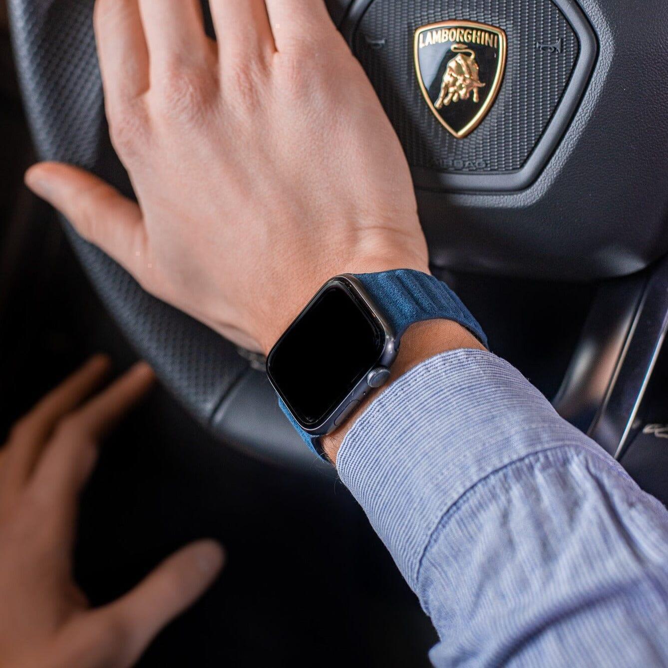 Alcantara Apple Watch Band - Ocean Blue - 42/44/45mm & Ultra (49mm) - Alcanside