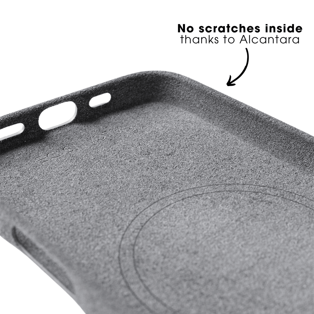 iPhone 16 Pro Max - Alcantara Hülle - Nardo-Grau