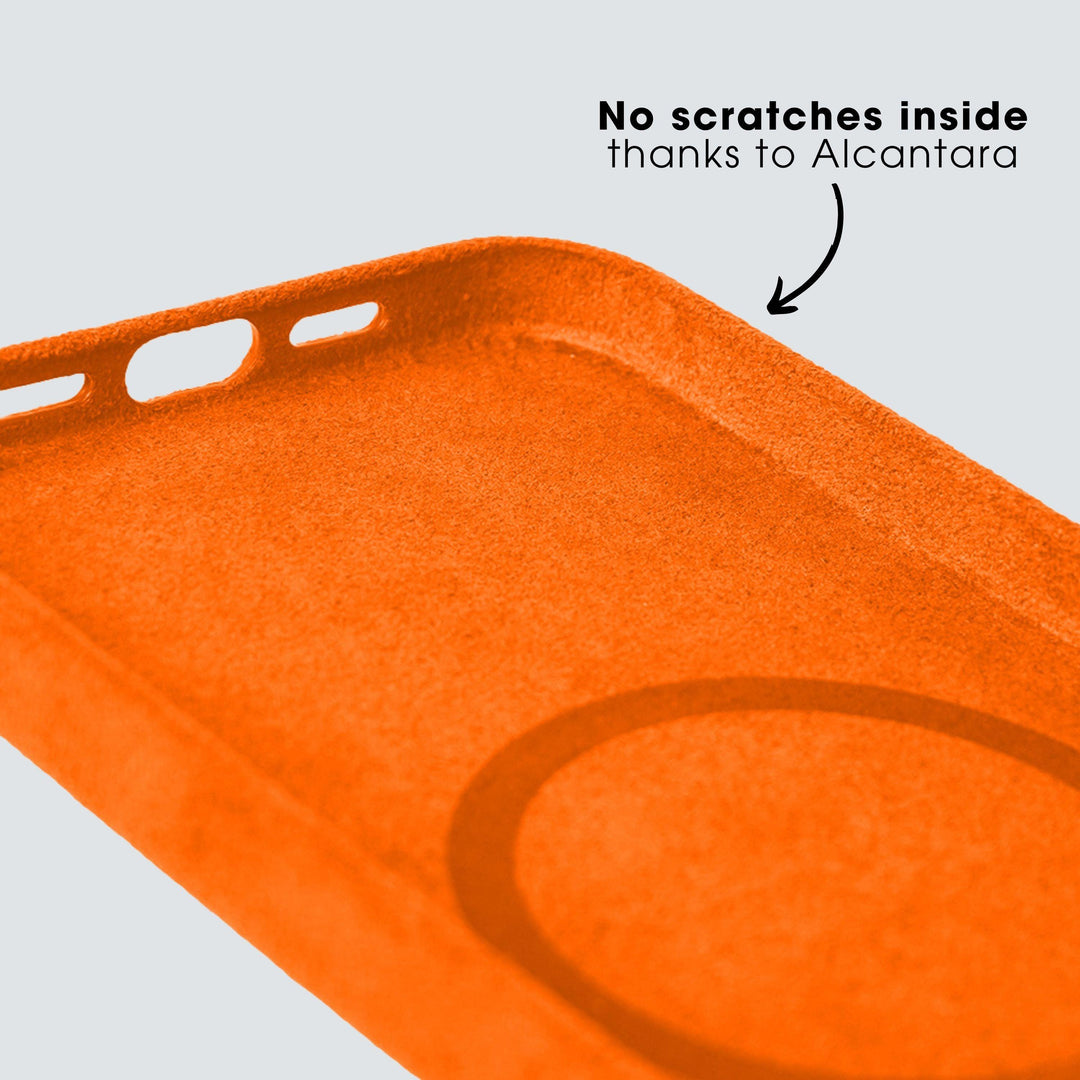 Limited Edition - iPhone 15 Plus - Alcantara Case - Orange - Alcanside