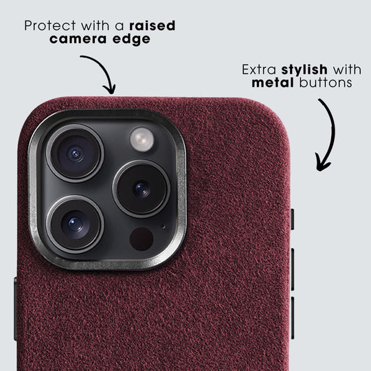 iPhone 15 Plus - Alcantara Case - Red - Alcanside