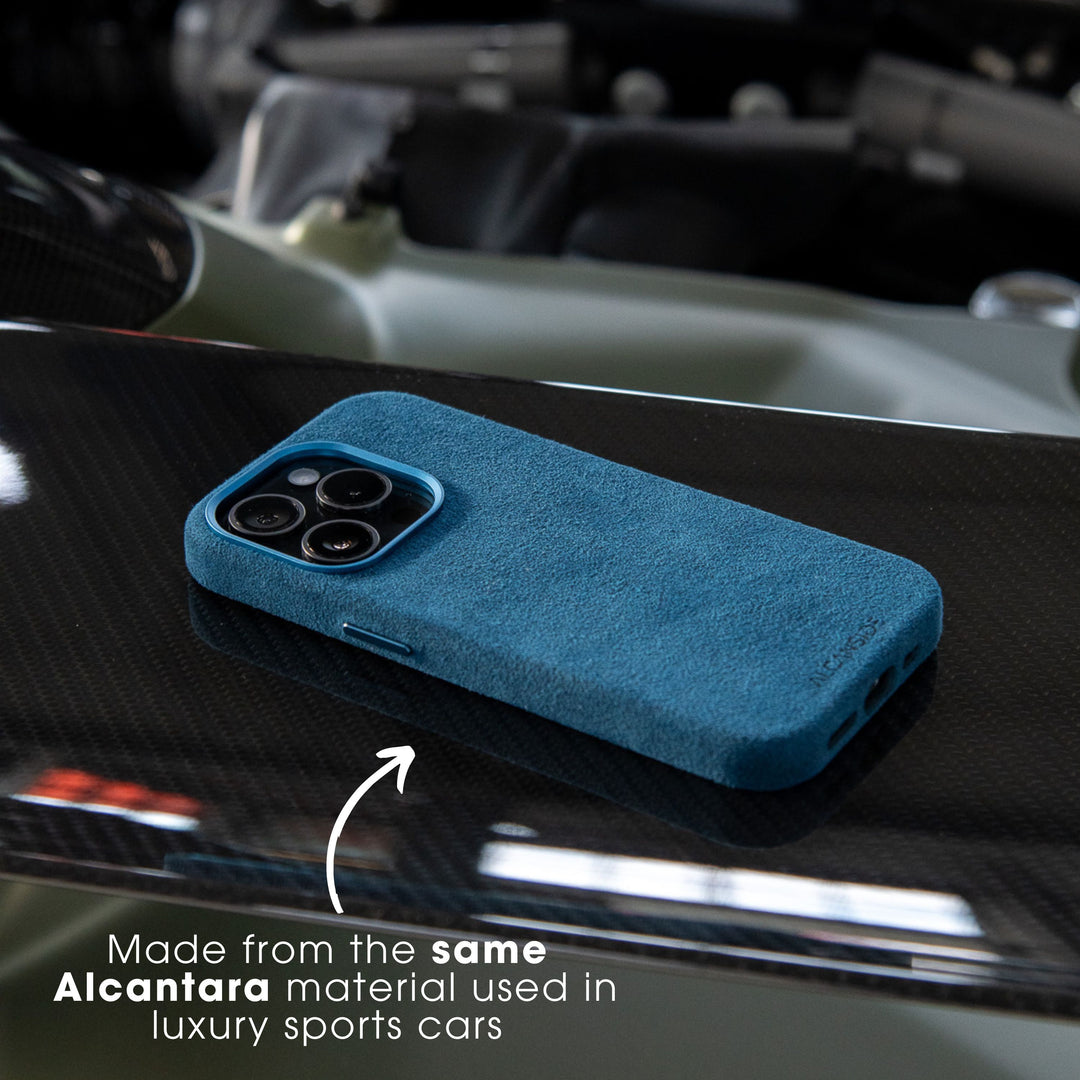 iPhone Alcantara Case - Ocean Blue