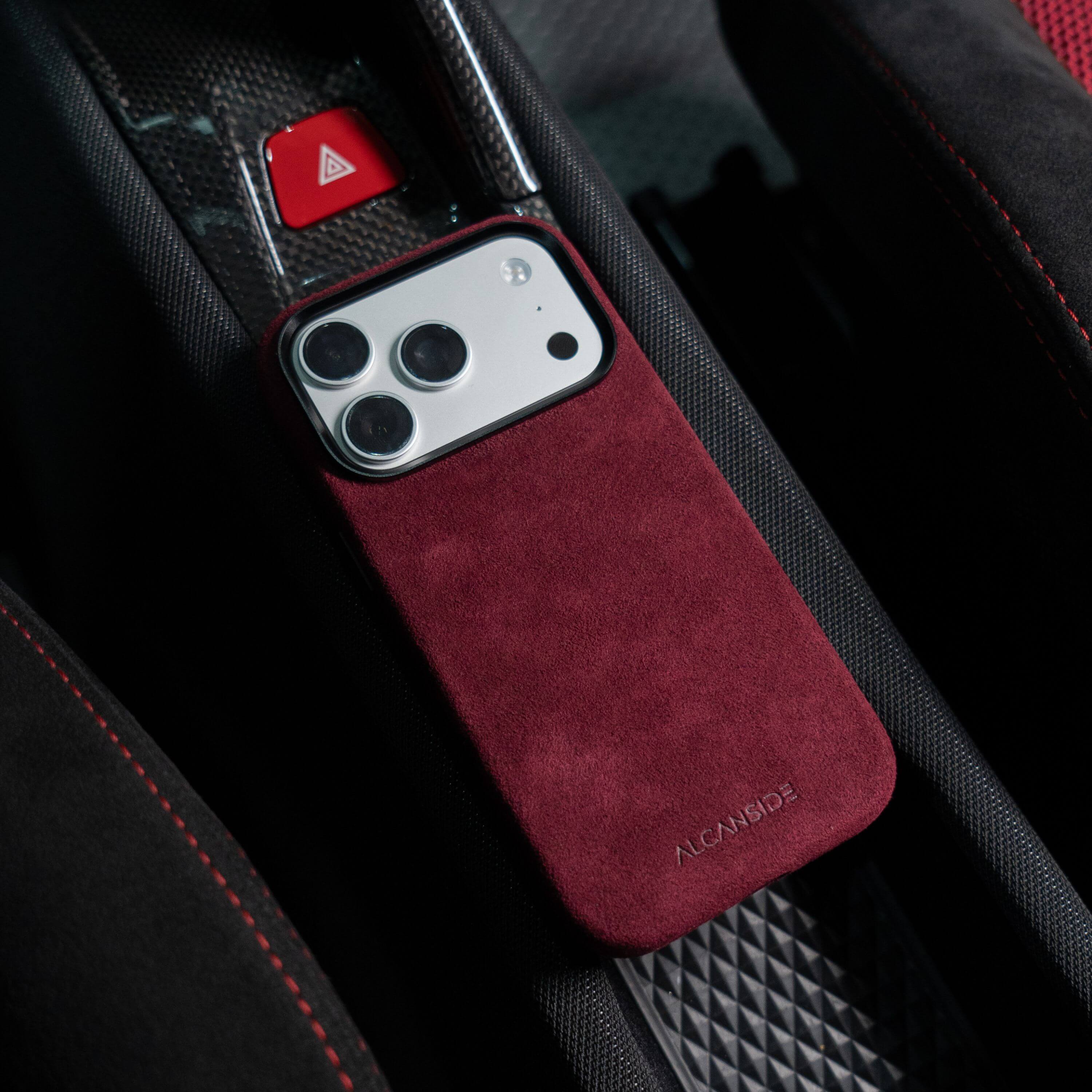 iPhone Alcantara Case - Wine Red